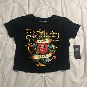 ed hardy cropped baby tee